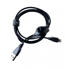 USB кабель Lightning Baseus CALEYE-01 LED 1.2м черный